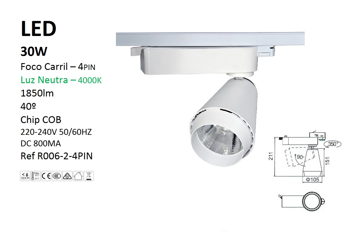 Focos de Carril 4PIN